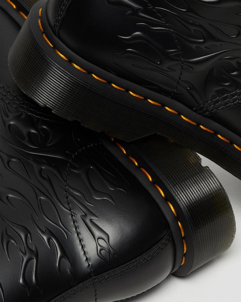 Dr Martens 1460 Flames Emboss Lær Snørestøvletter Herre Svarte | Norge 299MQZ